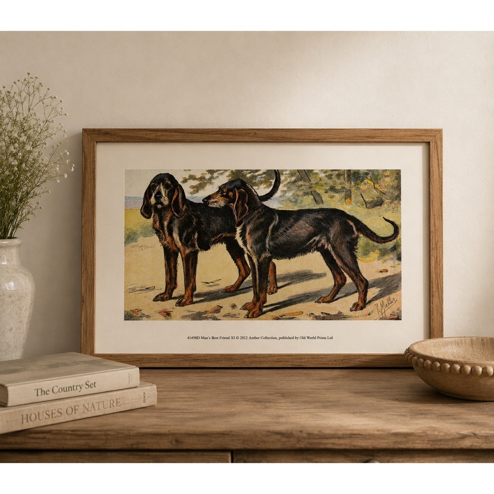 Old World Prints Mans Best Friend XI Hound Art Print P Mahler‎ NO FRAME